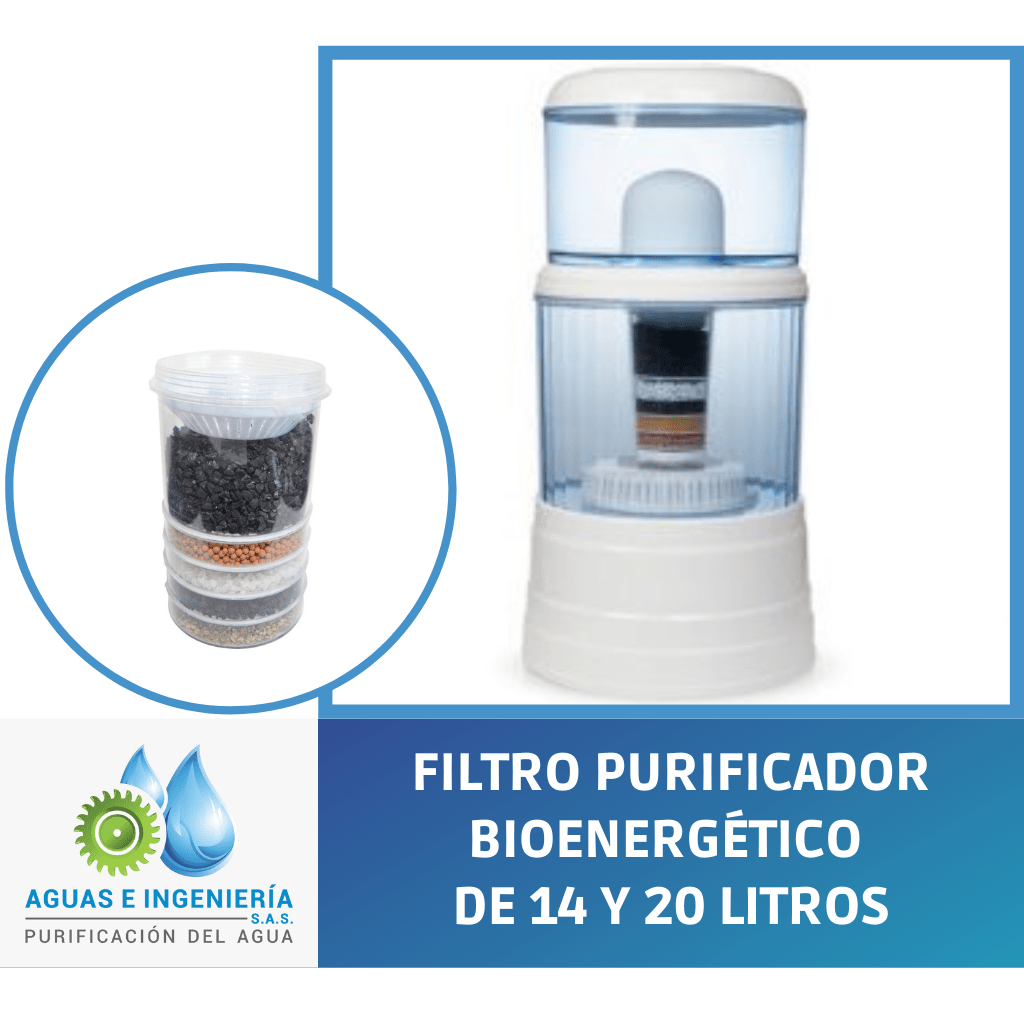 Filtro Purificador De Agua Bioenergético 14 Lts Color Blanco. 